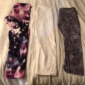 3 pair of Lululemon Capri leggings size 6